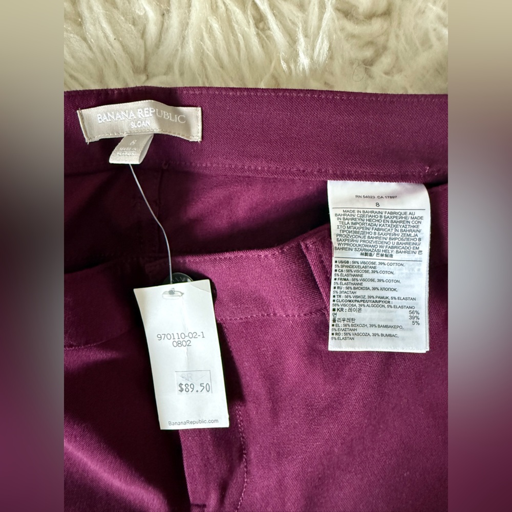 Banana Republic Sloan Skinny Fit Zipped Pant size 8 - NWT - Picture 4 of 5